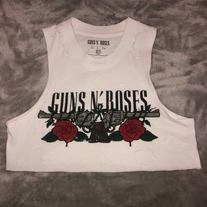 Forever 21 Guns and Roses Distressed Muscle Tee